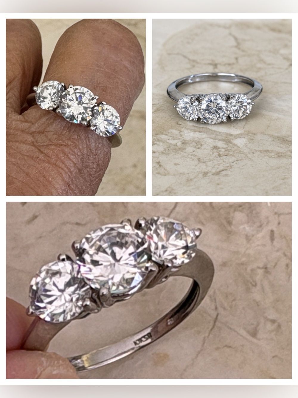 14K White Gold  Past, Present & Future Ring | 2.0 CTW Cubic Zirconia